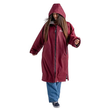 Dryrobe Advance Long Sleeve Changing Robe - Burgundy / Silver Grey