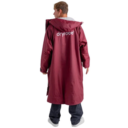 Dryrobe Advance Long Sleeve Changing Robe - Burgundy / Silver Grey