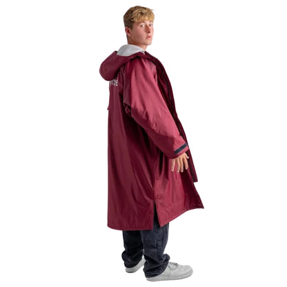 Dryrobe Advance Long Sleeve Changing Robe - Burgundy / Silver Grey