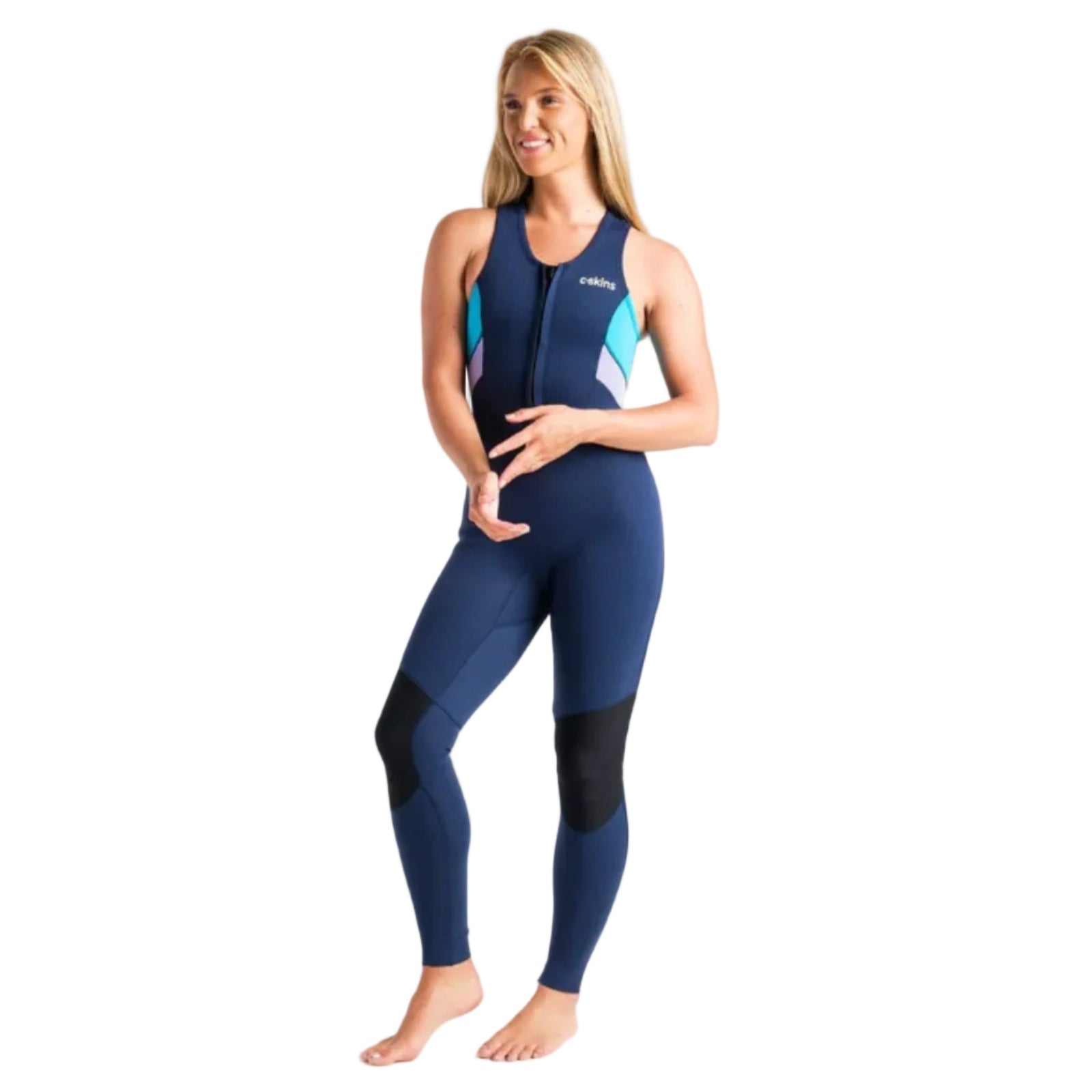 C Skins Element 2/2mm Front Zip Long Jane Wetsuit - Blue/Cyan/Lilac