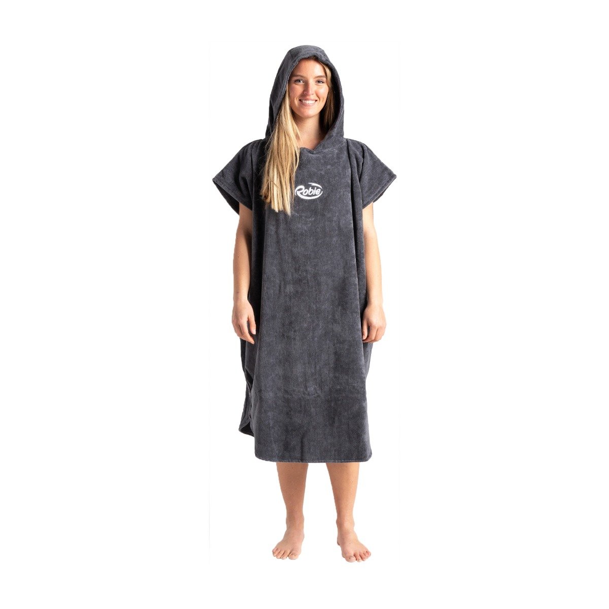 Robie Robes Original Changing Towel in Steel Grey - Medium - Front