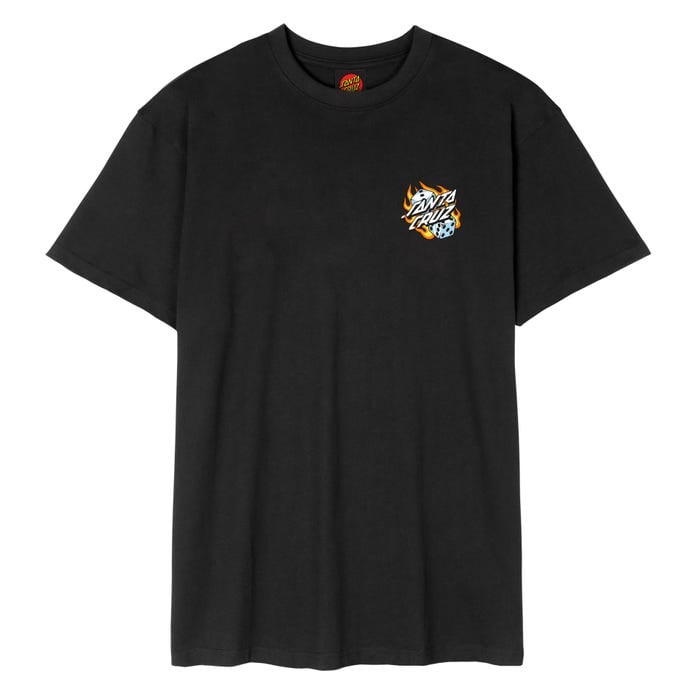 Santa Cruz Youth Flaming Dice Dot T-Shirt - Black