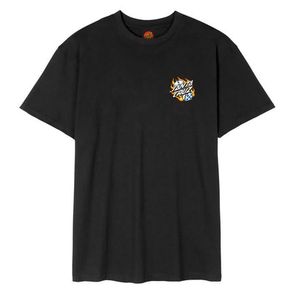Santa Cruz Youth Flaming Dice Dot T-Shirt - Black