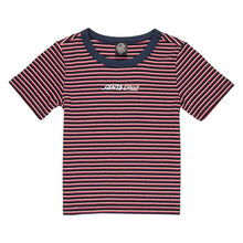 Santa Cruz Strip Logo Womens Emb T-Shirt - Black Stripe