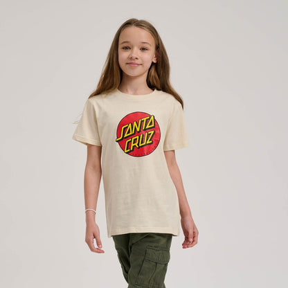 Santa Cruz Youth Classic Dot T-Shirt - Chalk