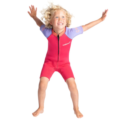 C-Skins C-KID Girls Baby Shortie Wetsuit 2025 - Coral/Lilac