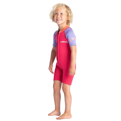 C-Skins C-KID Girls Baby Shortie Wetsuit 2025 - Coral/Lilac