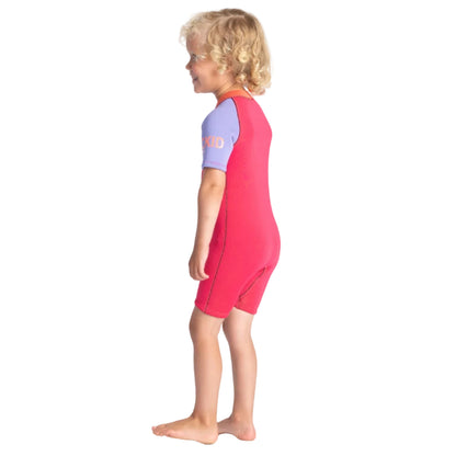 C-Skins C-KID Girls Baby Shortie Wetsuit 2025 - Coral/Lilac