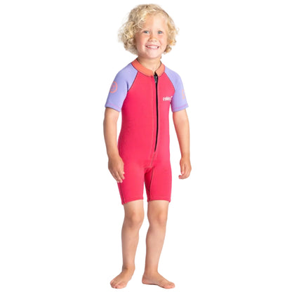 C-Skins C-KID Girls Baby Shortie Wetsuit 2025 - Coral/Lilac