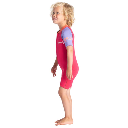 C-Skins C-KID Girls Baby Shortie Wetsuit 2025 - Coral/Lilac