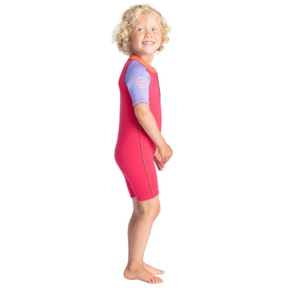 C-Skins C-KID Girls Baby Shortie Wetsuit 2025 - Coral/Lilac