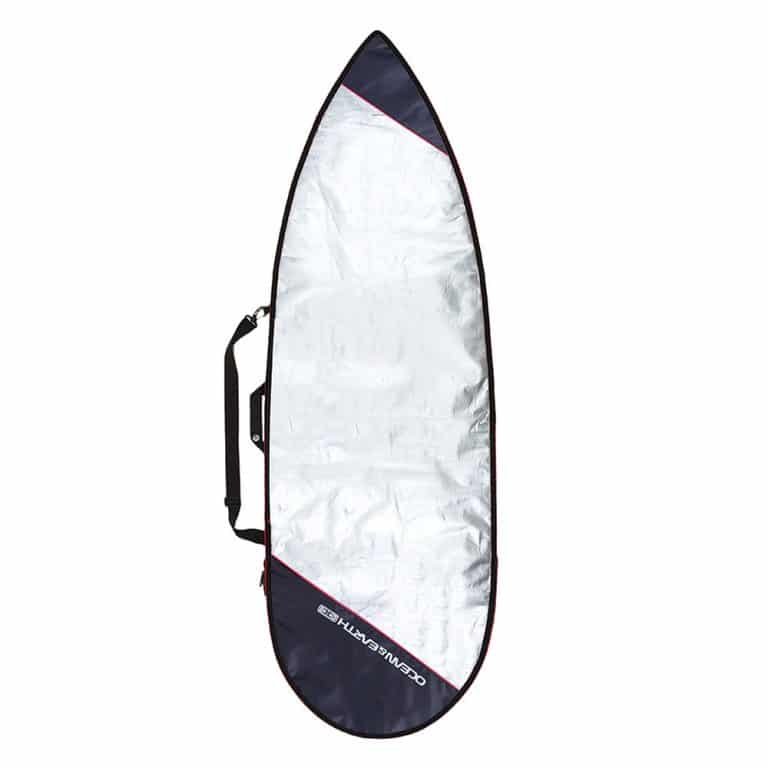 Ocean and Earth Barry Basic Shortboard Cover - Silver/Red - Full View