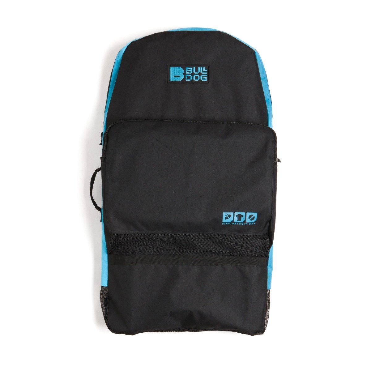 Bulldog Triple Bodyboard Bag in Black/Cyan - Full View