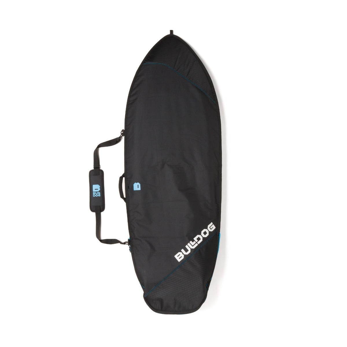 Bulldog Fish 5mm Core Board Bag - Black/Cyan - Front
