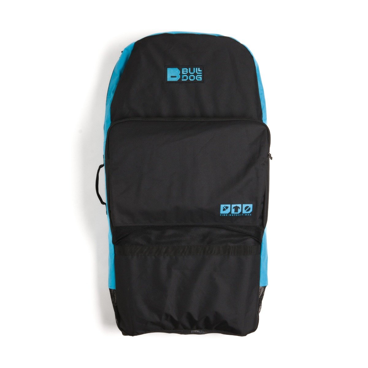 Bulldog Bodyboard Bag in Black/Cyan - Full View