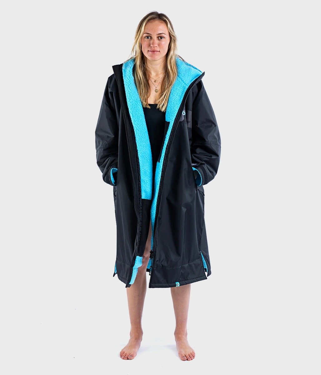 Dryrobe Advance Long Sleeve Remix Adult Changing Robe in Black/Blue/Camo