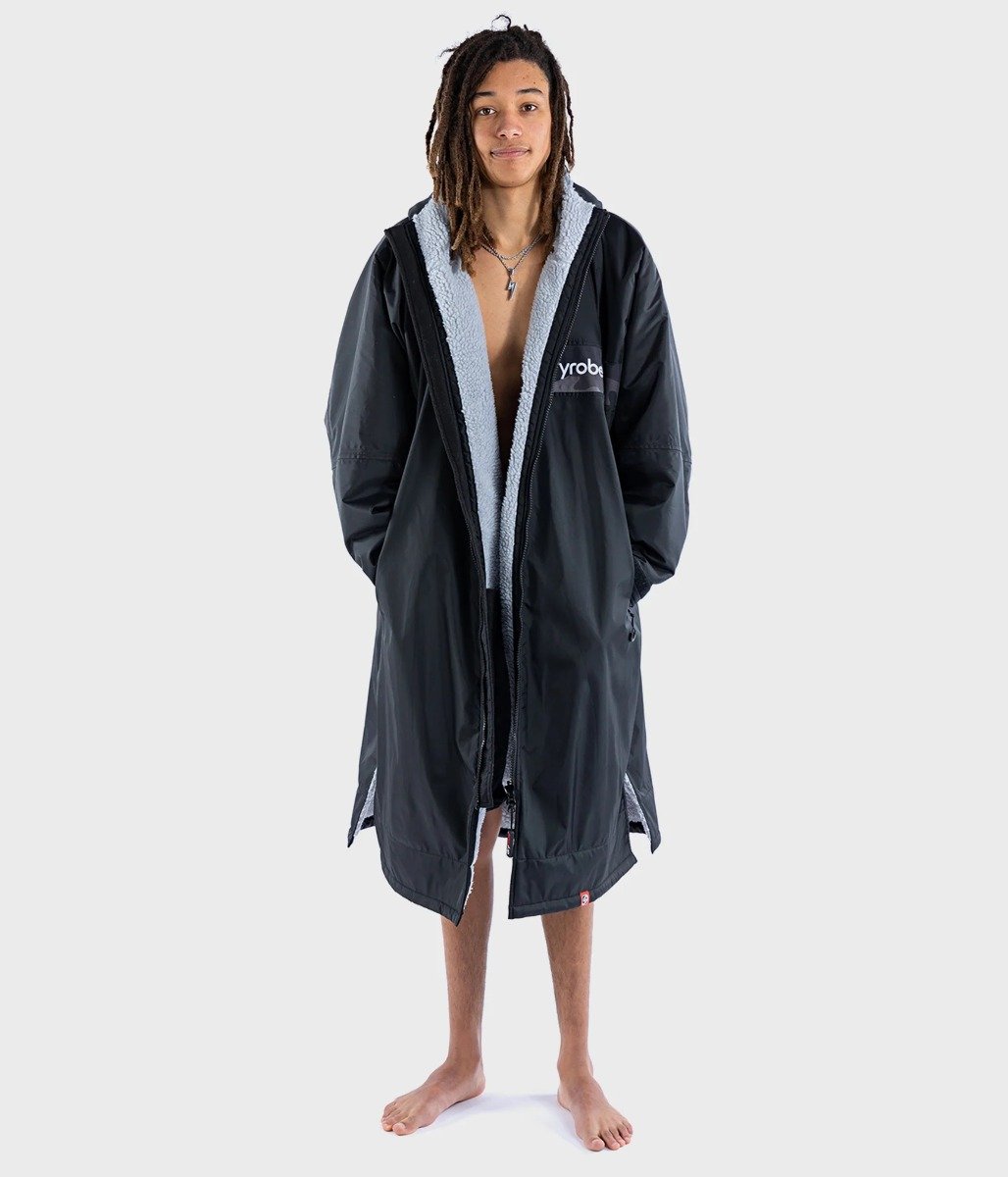 Dryrobe Advance Long Sleeve Remix Adult Changing Robe in Black/Grey/Camo