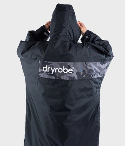 Dryrobe Advance Long Sleeve Remix Adult Changing Robe - Black/Grey/Camo