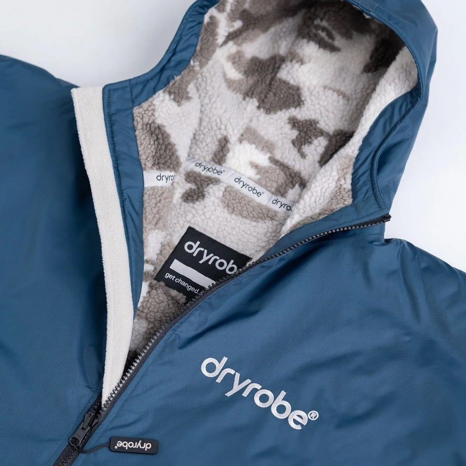 Dryrobe Advance Long Sleeve Changing Robe - Deep Sea Blue / Sand Camo