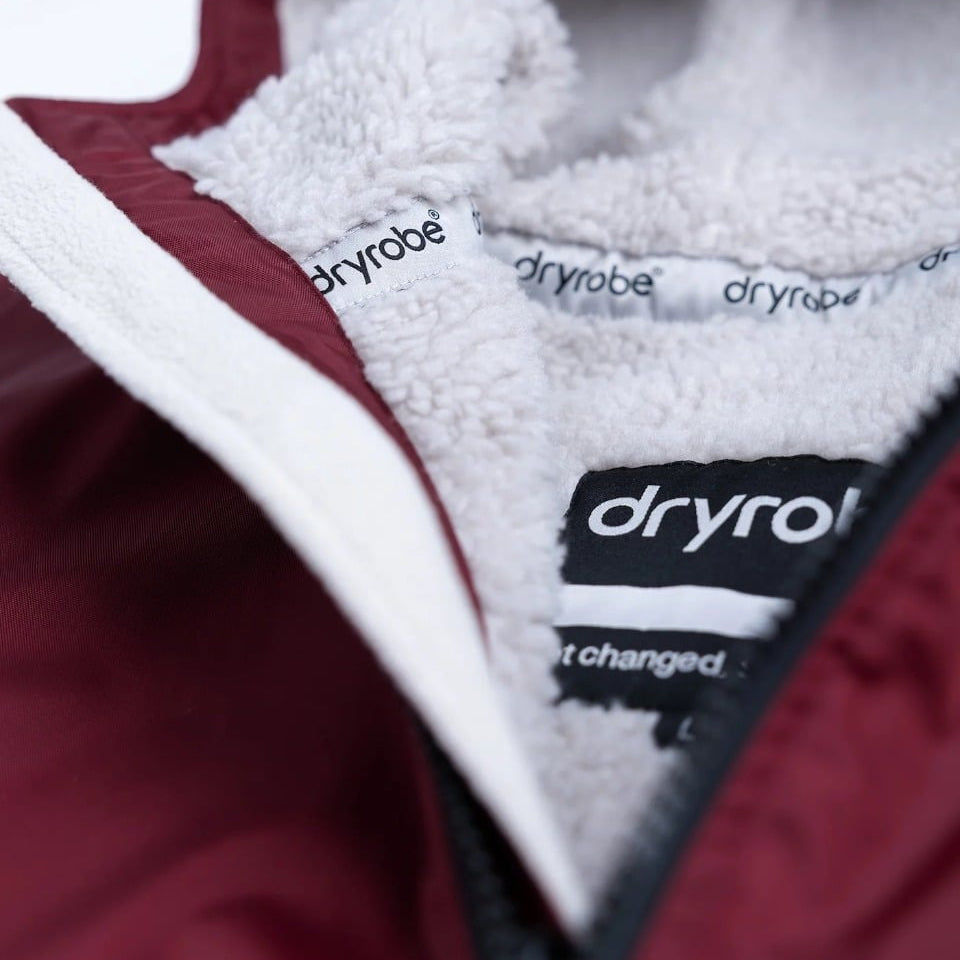Dryrobe Advance Long Sleeve Changing Robe - Burgundy / Silver Grey