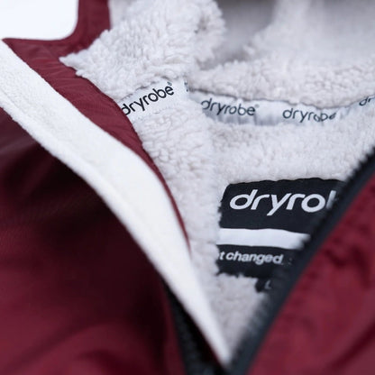 Dryrobe Advance Long Sleeve Changing Robe - Burgundy / Silver Grey