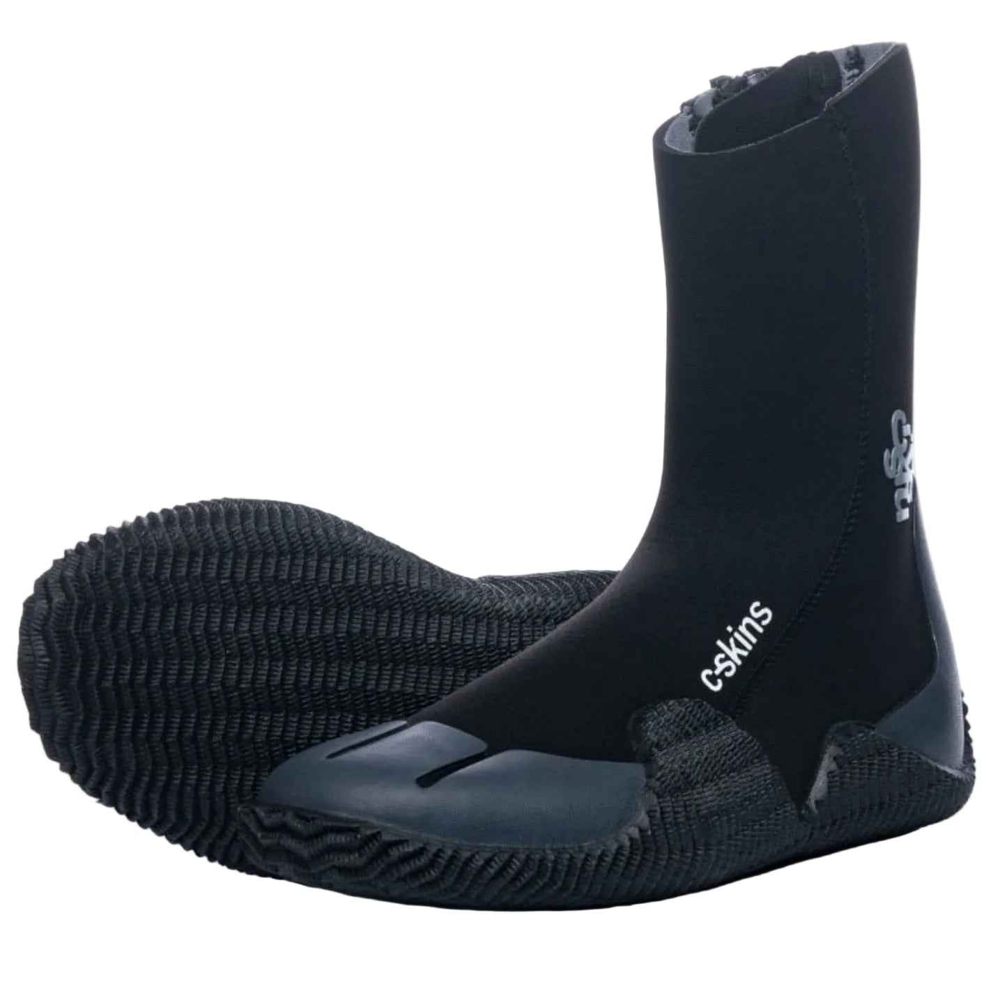 C-Skins Legend 5mm Zipped Round Toe Wetsuit Boots - Black/Charcoal