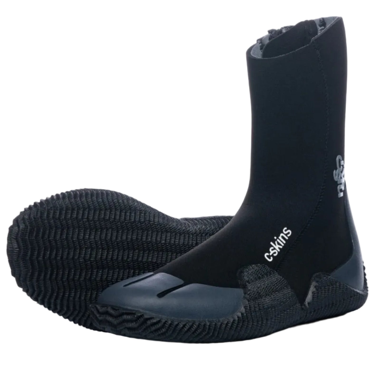 C-Skins Legend 5mm Zipped Round Toe Wetsuit Boots - Black/Charcoal