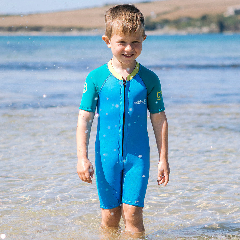 C Skins C-Kids Toddler Shorty Wetsuit - Cyan / Green