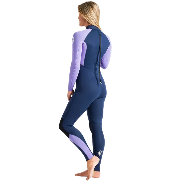 C-Skins Surflite 3/2mm Back Zip Women's Summer Wetsuit - Bluestone / Lilac