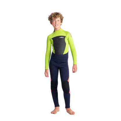 C Skins Legend 4/3mm GBS Kids Wetsuit - Slate Navy / Lime