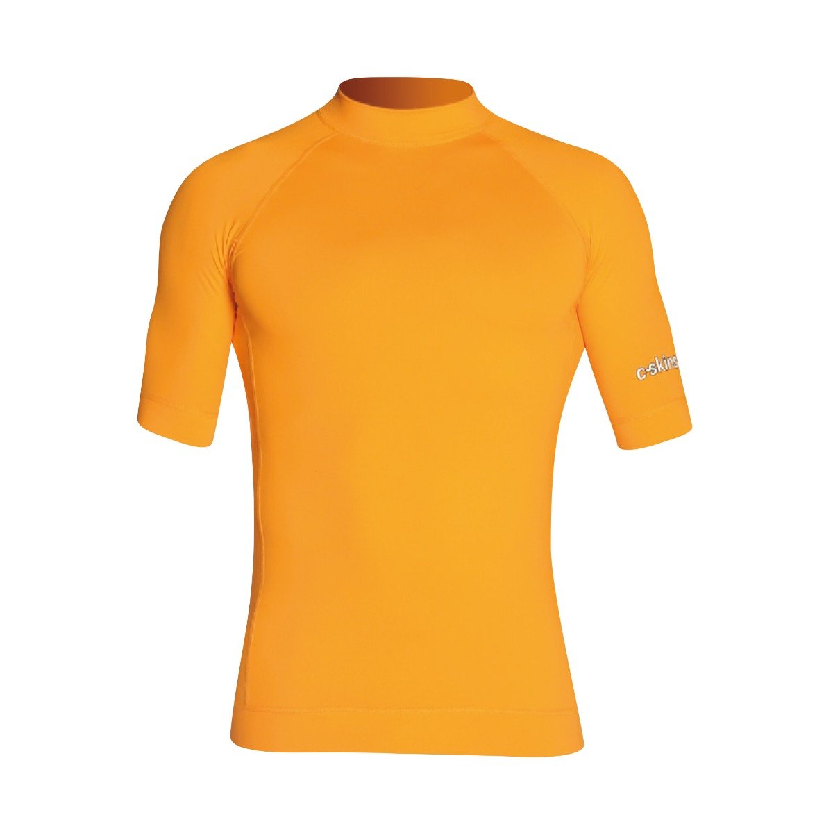 C Skins UV Mens Short Sleeve Blank Rash Vest - Flo Orange - Front