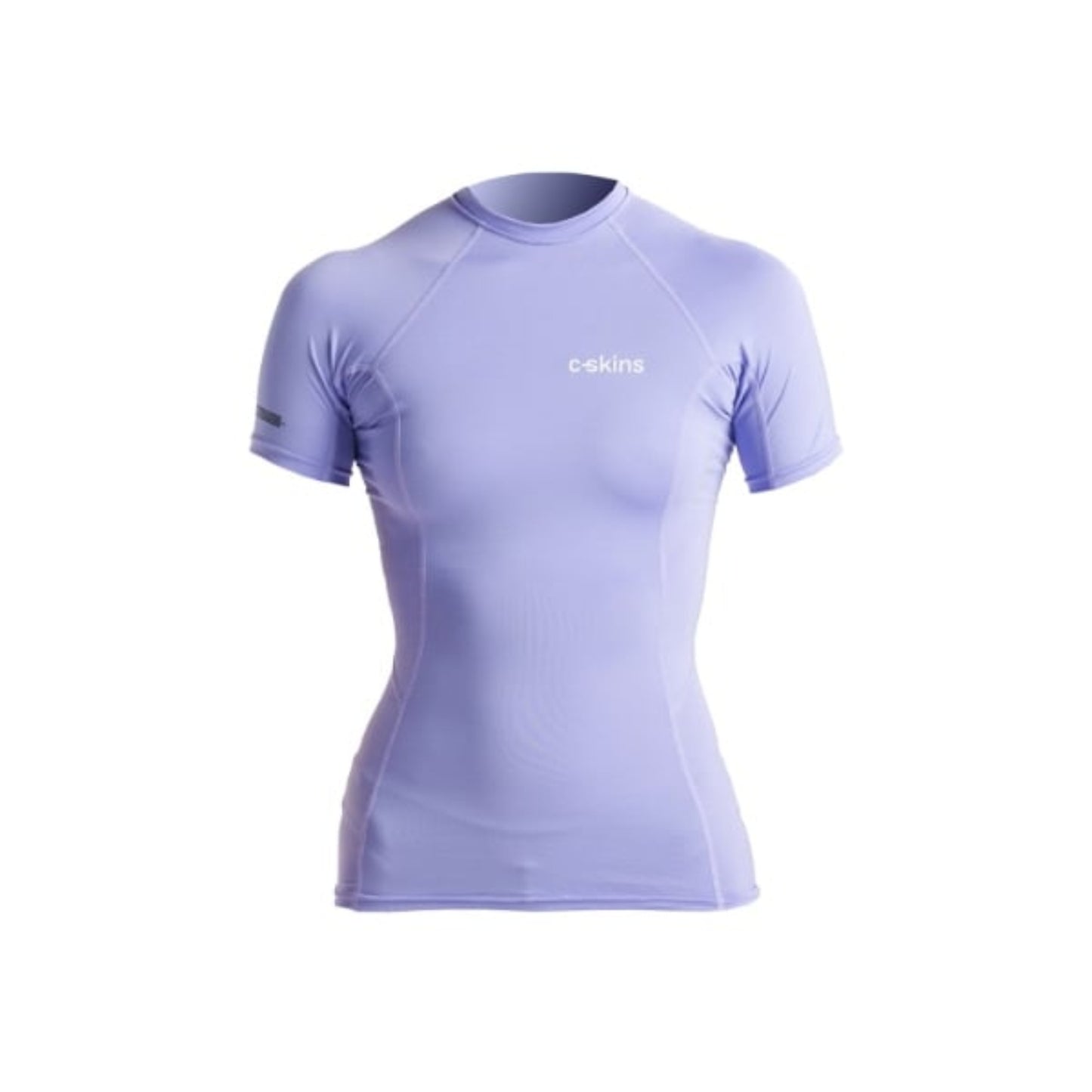 C-Skins NuWave UV Skins Basics Womens Short Sleeve Rash Vest in Lilac/White