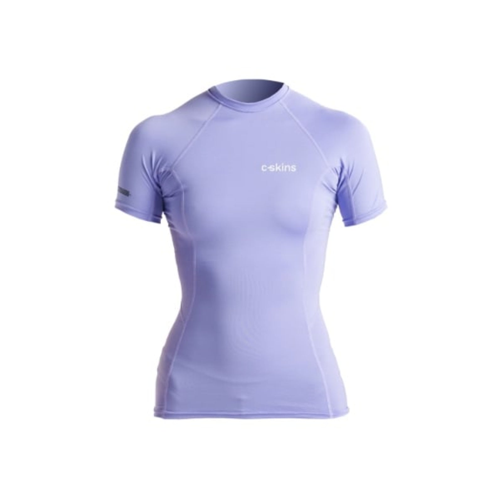 C-Skins NuWave UV Skins Basics Womens Short Sleeve Rash Vest in Lilac/White