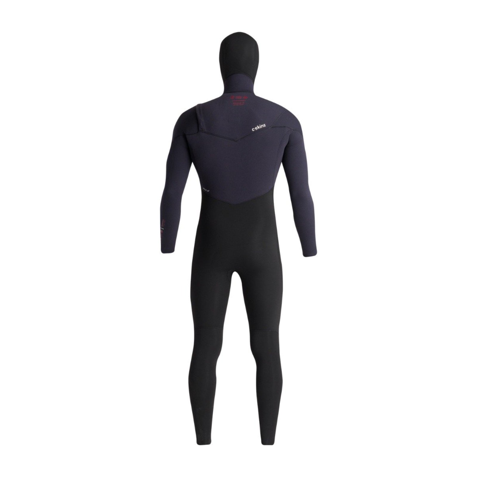 C-Skins NuWave ReWired 6/5mm Men's Chest Zip Hooded Wetsuit 2025 - Black/Black X/ Rust