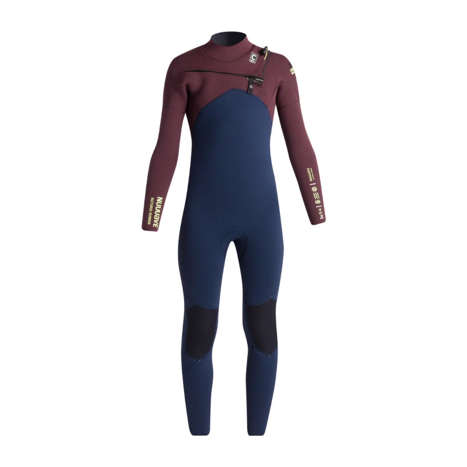 C-Skins NuWave Session 5/4mm Junior Boys Chest Zip Wetsuit - Bluestone/Rust X/Cool Green