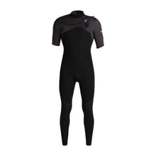 C-Skins NuWave Session Lite 2mm Mens Flatlock Chest Zip Short Arm Wetsuit in Black / Meteor