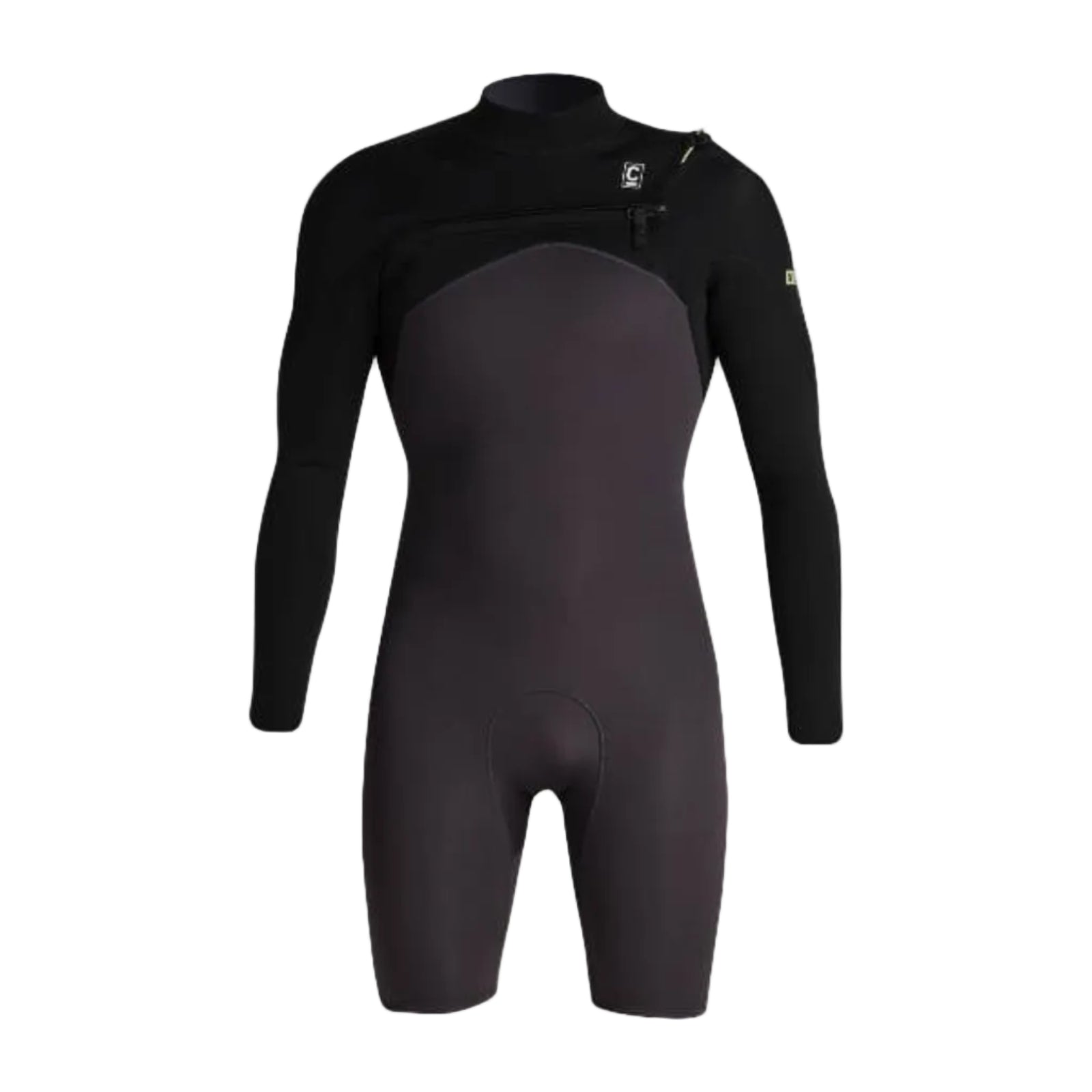 C-Skins NuWave Session Lite 2mm Mens FL Chest Zip Shorty - Meteor / Black