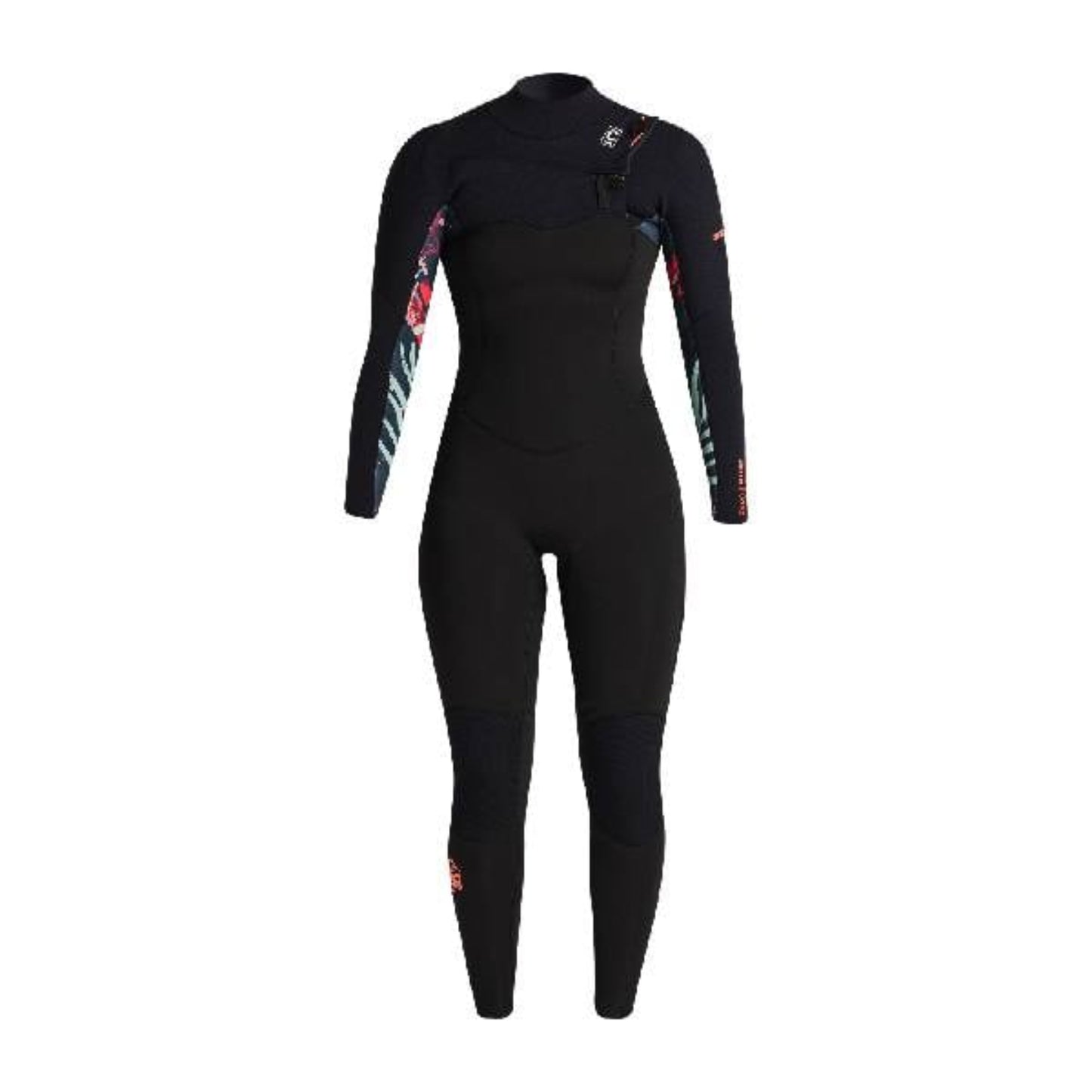 C-Skins NuWave Solace 4/3mm Womens GBS Chest Zip Wetsuit in Raven Black / Black X