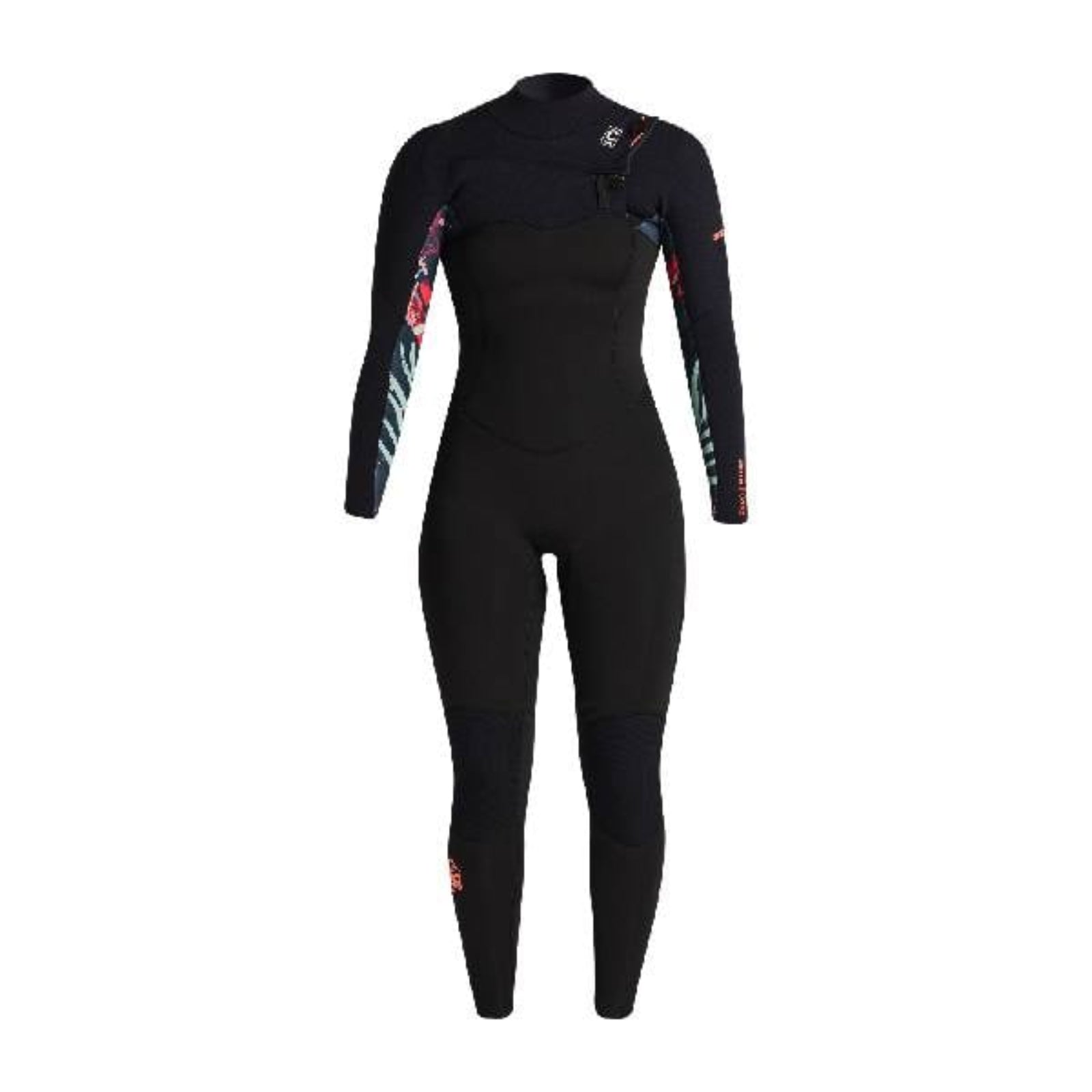 C-Skins NuWave Solace 4/3mm Womens GBS Chest Zip Wetsuit in Raven Black / Black X