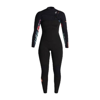 C-Skins NuWave Solace 4/3mm Womens GBS Chest Zip Wetsuit in Raven Black / Black X