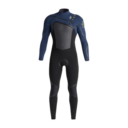 C-Skins NuWave Wired 5/4mm Mens Liquid Skin Chest Zip Wetsuit - Black/Bluestone X/Cool Green
