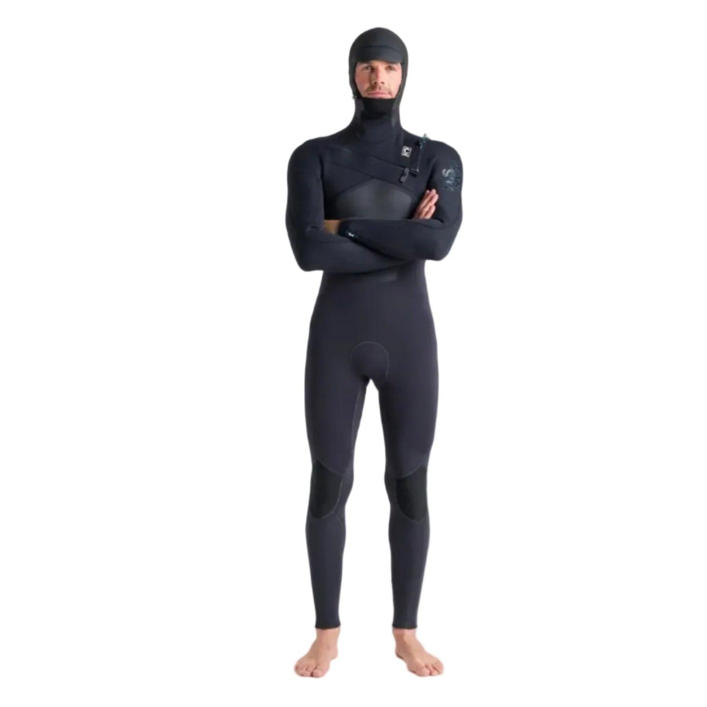 C-Skins ReWired 5/4mm Men's Hooded Chest Zip Wetsuit 2026 - Anthracite / Black