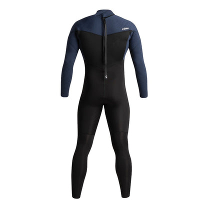 C Skins Session 4/3mm Mens Back Zip Wetsuit - Black/Slate/Cyan - Back