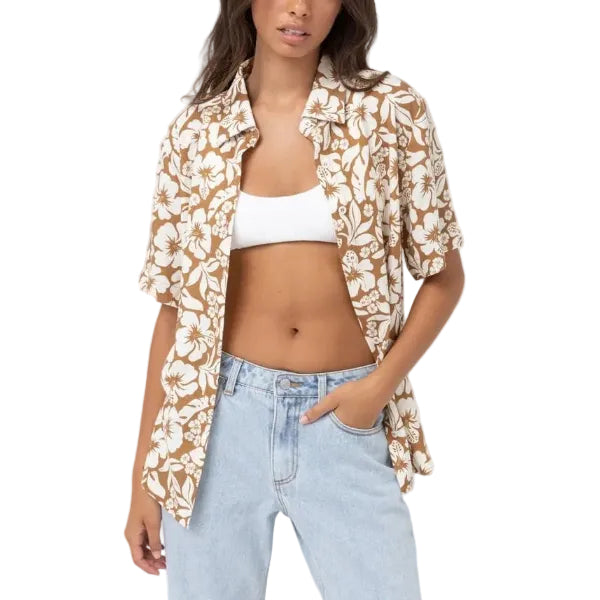 Rhythm Pacific Short Sleeve Shirt in Golden