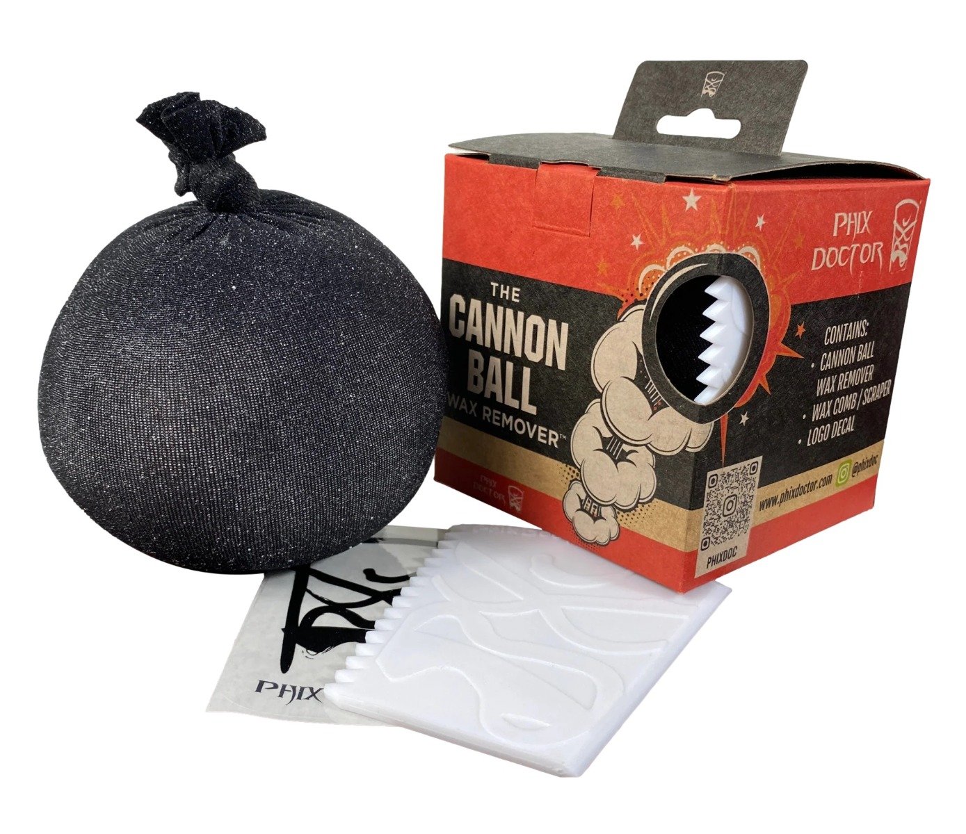 Phix Doctor Cannon Ball Surfboard Wax Remover - Black - Full View
