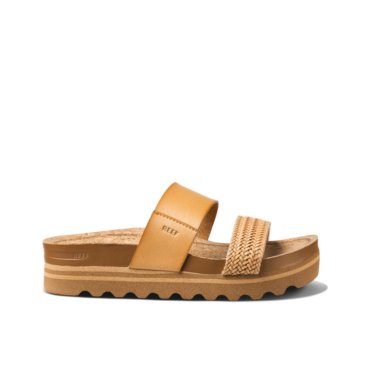 Reef Womens Cushion Vista Hi Sandals in Natural Braid