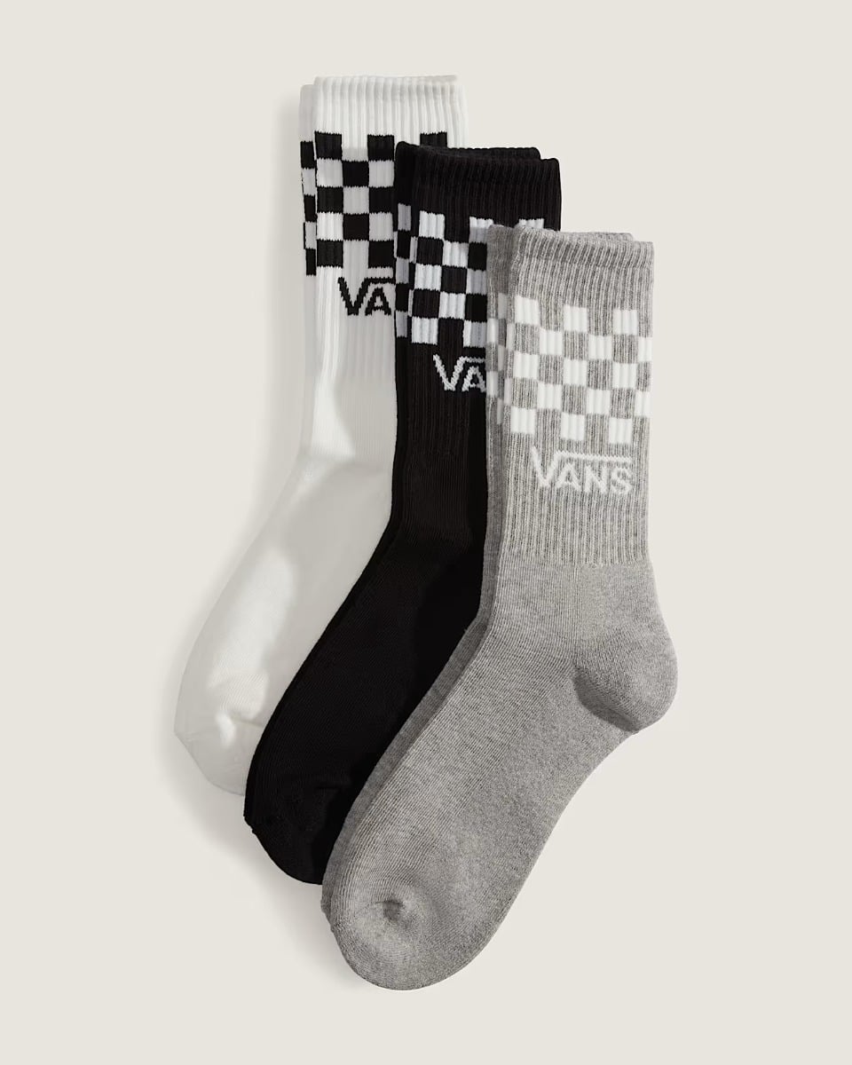 Vans Classic Check Crew Socks (3 pairs) - Black