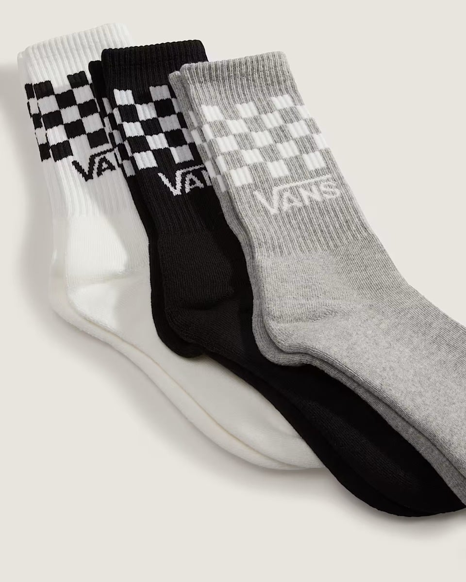 Vans Classic Check Crew Socks (3 pairs) - Black