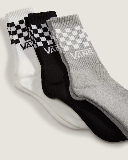Vans Classic Check Crew Socks (3 pairs) - Black