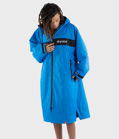 Dryrobe Advance Long Sleeve Remix Adult Changing Robe - Blue/Black